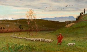 The Arcadian Shepherd And His Flock — Matthew Ridley Corbet, Romanticism