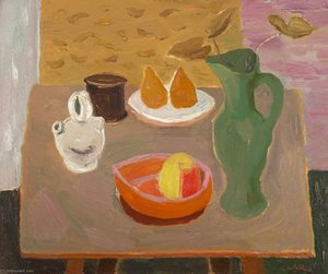 Still Life, Pears And Green Jug