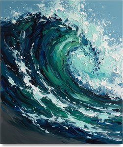 The Monumental Surge Of Sculptural Indigo And Luminous Emerald Tides — Christian Noiret, Contemporary Abstract Painting
