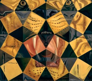 Fifty Abstract Paintings Which As Seen From Two Yards Change Into Three Lenins Masquerading As Chinese And As Seen From Six Yards Appear As The Head Of A Royal Bengal Tiger, 1963 — Salvador Dalí, Surrealism