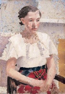 Study Of Seated Woman In A Tartan Skirt — Jesse Dale Cast