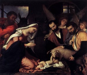 Adoration Of The Shepherds — Lorenzo Lotto, Baroque