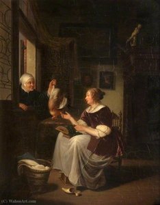 A Young Woman Rejecting the Offer of a Dead Fowl
