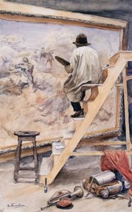 Jeanniot Peignant La Ligne De Feu — Émile Friant