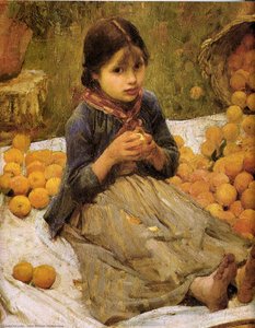The Orange Gatherers — John William Waterhouse, Pre-raphaelite