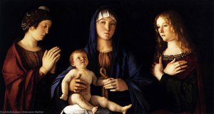Madonna And Child With Two Saints (sacra Conversazione) — Giovannino Bellinij, Early Renaissance
