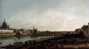 Dresden From The Right Bank Of The Elbe, Above The Augustusbrücke — Bernardo Bellotto
