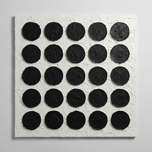 Monolithic Order: A Sculptural Study Of Twenty-five Obsidian Orbs In Relief — David Moreau, Contemporary Abstract