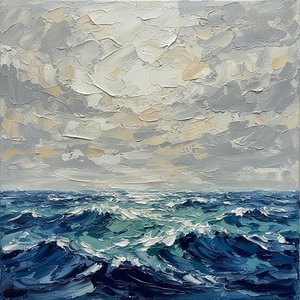 The Eternal Surge: A Sculptural Study Of Turbulent Tides And Silvered Horizons — David Moreau, Plaster & Texture Art