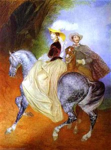 Portrait Of Ye. Mussart And E. Mussart. (riders) — Karl Pavlovich Brulloff