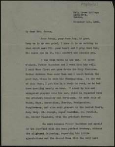Letter From Canon John Waters To Mrs Mary Barry Letter, Recto — John Samuel Waters Jr., Documentary Art