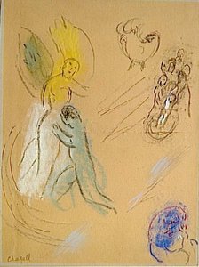 Studie Zu ''jakob Ringt Mit Dem Engel'' — Marc Chagall