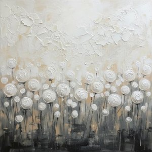 Ethereal Orbs Floating Above A Silent Forest Of Charcoal Shadows And Creamy Light — David Moreau, Contemporary Abstract