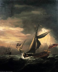 Shipping In Heavy Seas — Willem Van De Velde The Elder