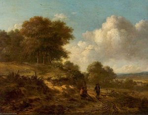 Landscape With Peasants And A Dog — Jan Jansz Wijnants