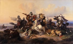 The Lion Hunt — Raden Saleh Sjarif Boestaman