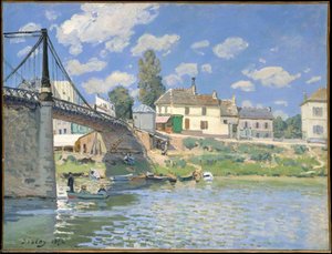 Bridge At Villeneuve-la-garenne — Alfred Sisley, Impressionist Landscape