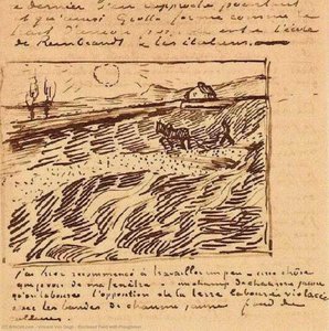 Enclosed Field With Ploughman — 빈센트 반 고흐, Post-impressionism