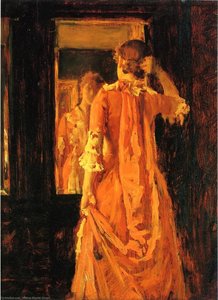 Young Woman Before A Mirror — William Merritt Chase, Impressionism