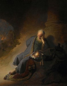 Jeremías lamentando la destrucción de Jerusalén