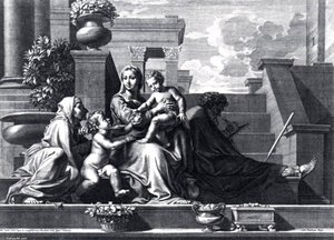 Holy Family On The Steps — Claudine Bouzonnet Stella, Baroque