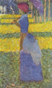 Woman With Umbrella — جورج سيوْرا, Impressionistic Precision