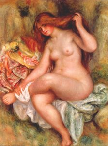 A Seating Bather — Pjero Augustas Renaras, Impressionism