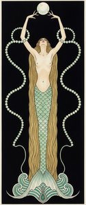 Gilded Scales And Pearl Strands In A Midnight Void — Valentin Laurent De Courcey, Art Deco