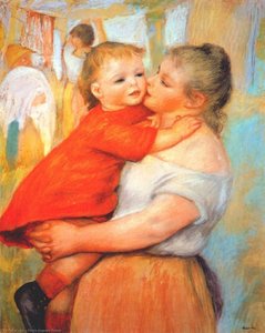 Aline Y Pierre, Pastel Sobre Papel Sobre Madera, Clev — Pierre-auguste Renoir, Impressionism