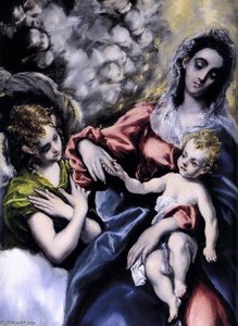 The Virgin And Child With St Martina And St Agnes (detail) — 埃尔·格列柯, Baroque