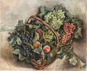 Basket With Grapes And Peaches — Zinaida Serebriakova