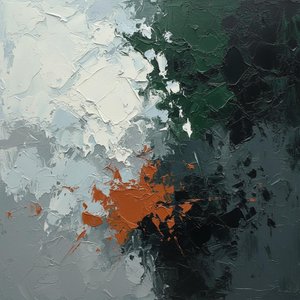 Fragmented Echoes Of Forest Shadows And Burnt Embers In Heavy Impasto — Christian Noiret, Contemporary Abstract
