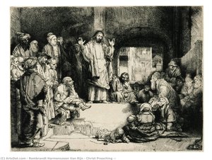 Christ Preaching ( — Rembrandt Van Rijn, Baroque