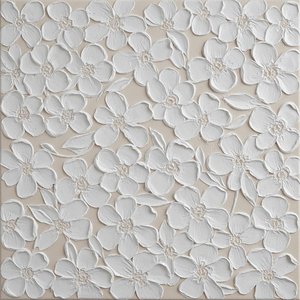 Ethereal Ivory Relief: A Sculptural Meditation On Organic Floral Topography — David Moreau, Plaster & Texture Art