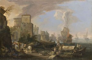 Capriccio With Scenes Of Life In A Seaport — Luca Casanobrio Or Luca Di Ca Zenobri, Baroque