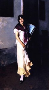 Full-length Study Of A Venetian Model (also Known As Lady With A Fan) — John Singer Sargent, Impressionistic Realism