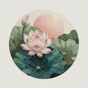 Ethereal Bloom In Sage And Peach: A Monumental Meditative Impasto Masterpiece
