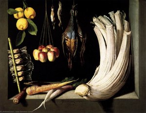Still-life With Game, Vegetable And Fruit — Juan Sánchez Cotán, Baroque