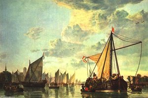 The Maas At Dordrecht — Аелберт Якобсз Кюйп, Dutch Golden Age