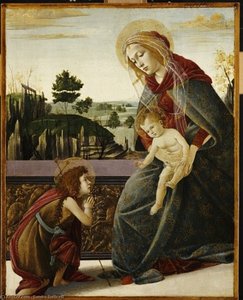 The Madonna And Child With The Young St. John The Baptish — Sandro Botticelli, Early Renaissance