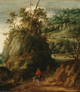 Mountainous Landscape With Traveller — Esaias Van De Velde, Dutch Golden Age