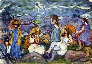 On The Rocks, North Shore — Мауриц Прендергаст, Post-impressionism