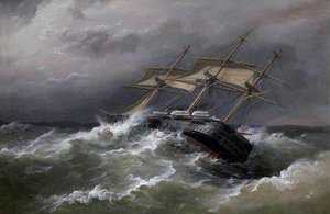 Hms Defence Off Vigo, Spain, In Heavy Sea, 7 December 1876 — Richard Brydges Beechey