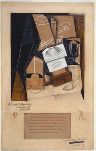Coffee Grinder, Cup And Glass On A Table — Juan Gris
