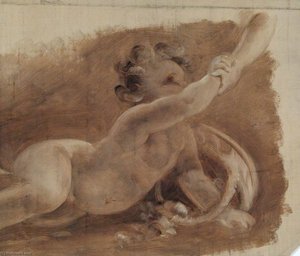 Cherub with Basket of Flowers