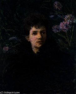 Young Woman with Violets