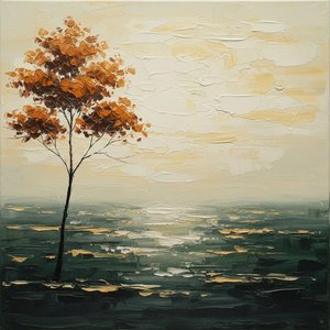 Solitary Sentinel Amidst The Sculptural Echoes Of A Silent Ochre Horizon — David Moreau, Contemporary Abstract