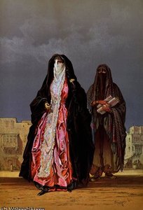 Veiled Women, From 'souvenir Of Cairo', — Count Amadeo Preziosi, Contemporary Realism