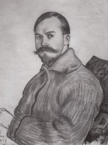 Self Portrait (11) — Boris Mikhailovich Kustodiev, Contemporary Realism