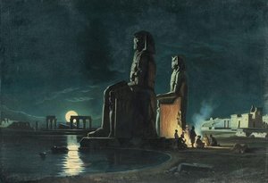 The Memnons In The Theban Plain By Moonlight — Carl (friedrich Heinrich) Werner